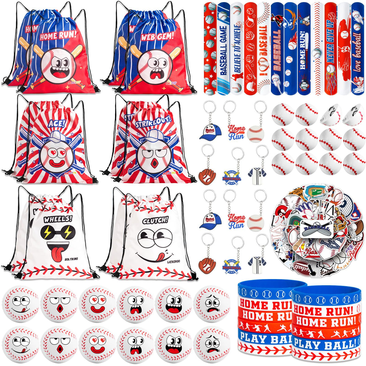 Cyclescrux drawstring bags with funny faces for colorful party favors.