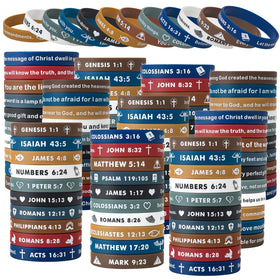 CYCLUSIVE Bible wristbands 100-piece set offers colorful, comfortable daily spiritual reminders.