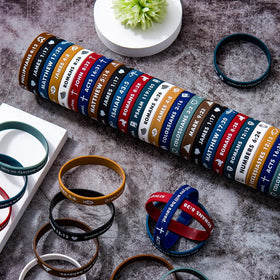 CYCLUSIVE Bible wristbands complement daily outfits with color and meaning.