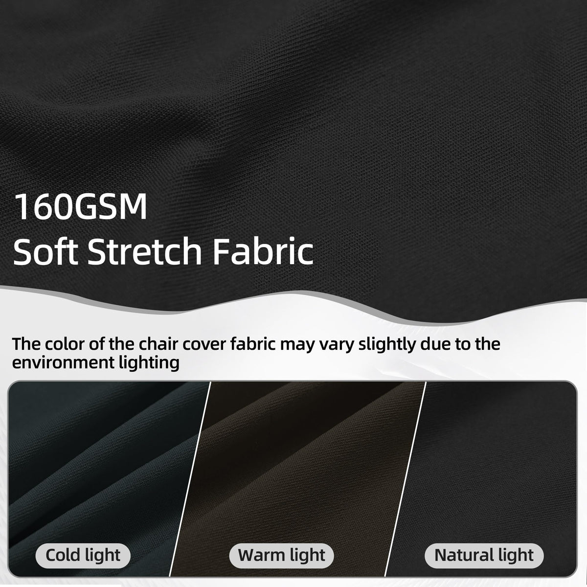 CYFFPKMN universal-fit chair cover provides a clean, uniform look on different chair sizes.