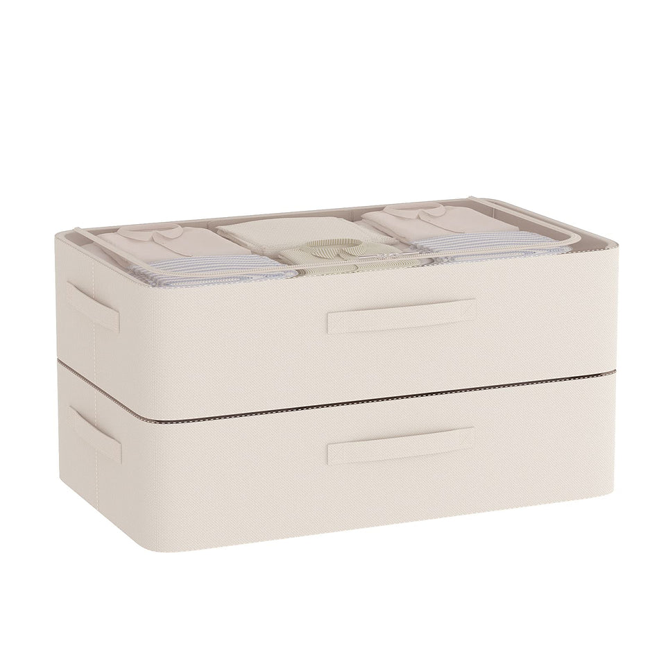 CYhom under-bed storage bin in Oxford fabric front view showing spacious organization