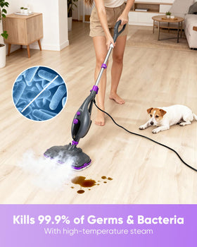CYK steam mop with 23 ft cord for easy room-to-room cleaning