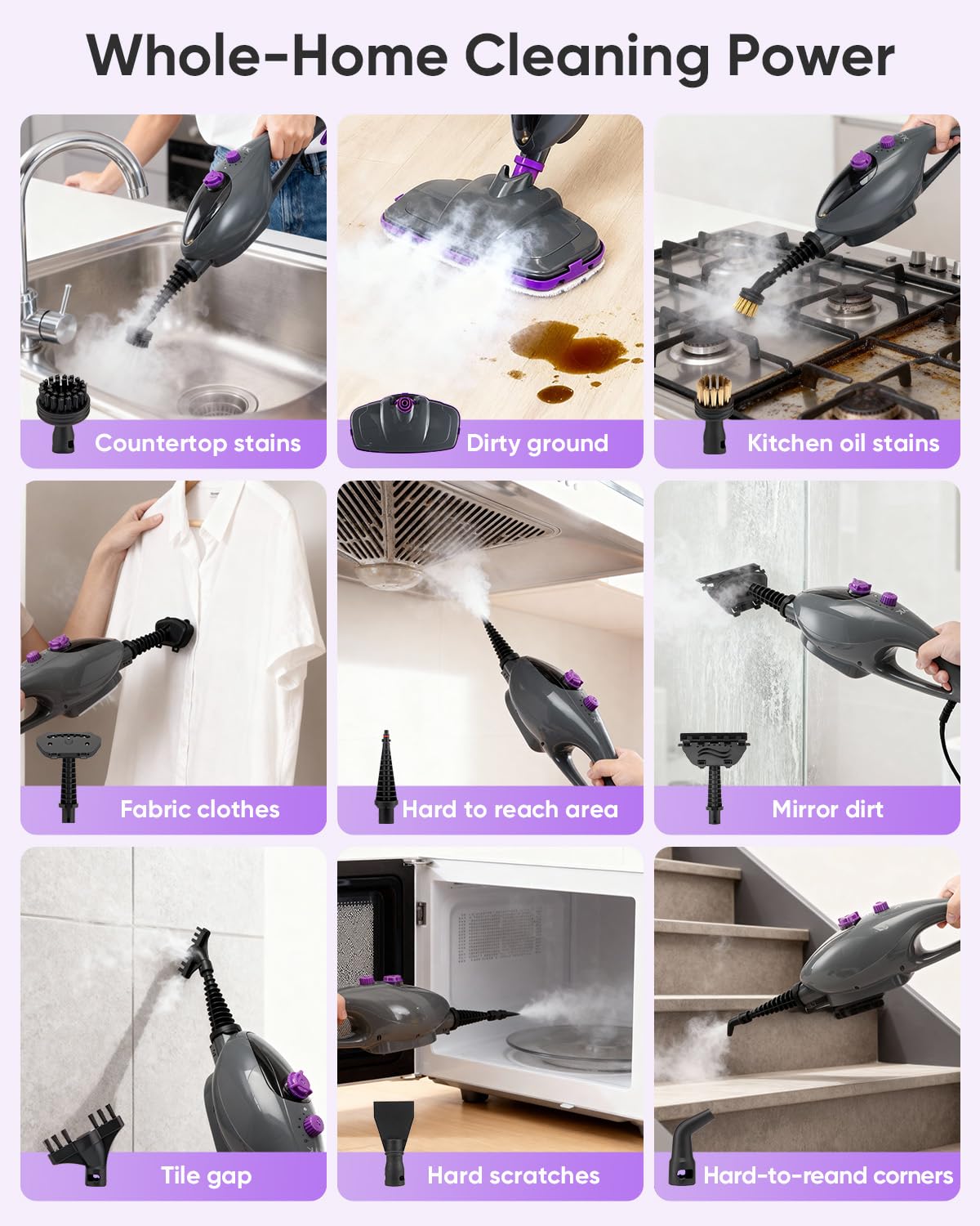 CYK steam mop cleaning hardwood and tile floors effectively