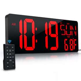 CYMHCHL 17.2-inch digital wall clock with remote control for easy operation.
