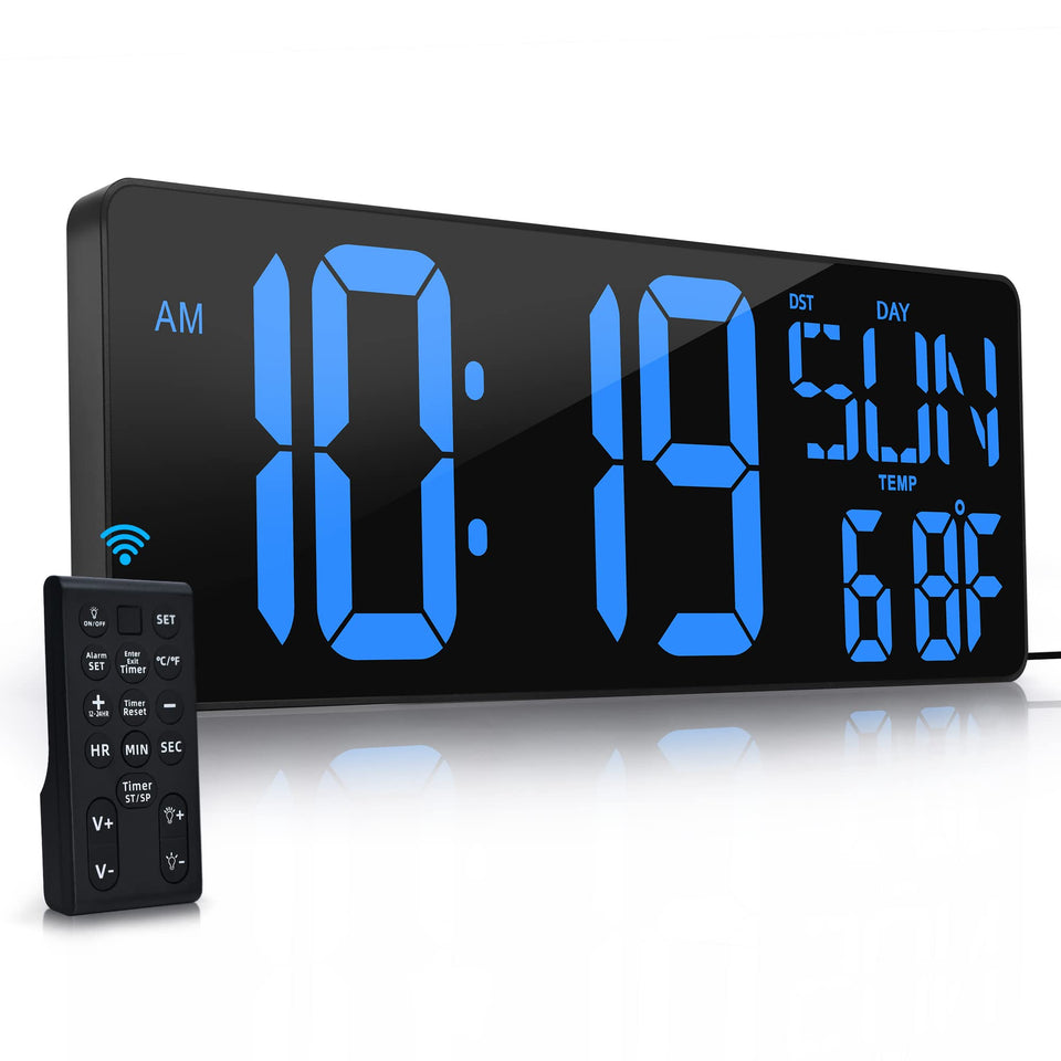 CYMHCHL large digital wall clock with remote control for effortless adjustments from anywhere