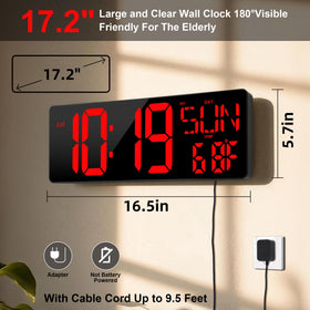 CYMHCHL large HD LED display offers clear time reading from anywhere in the room.