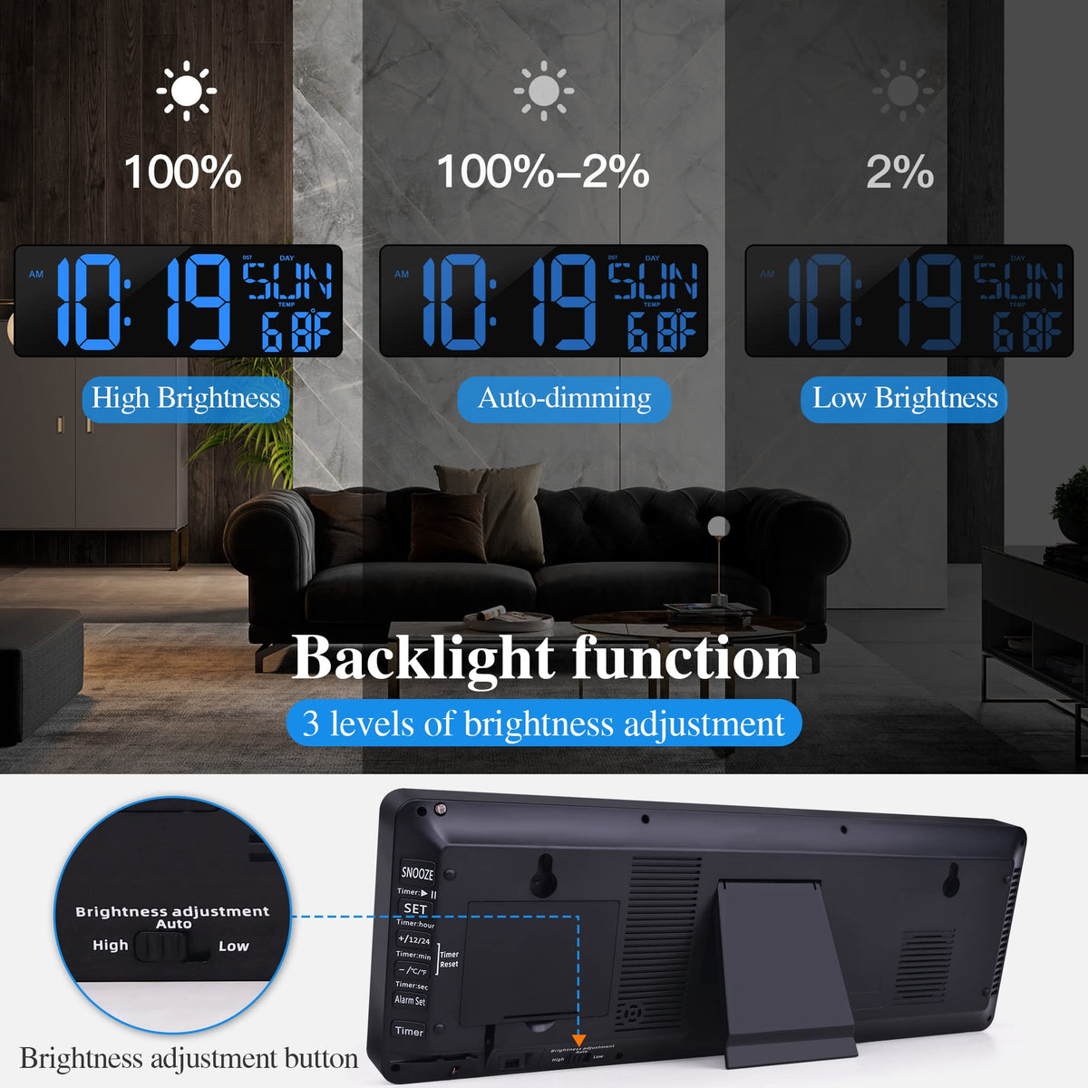 CYMHCHL outlet-powered clock with backup memory battery after outages