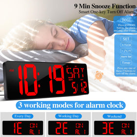 CYMHCHL outlet-powered clock with memory backup maintains settings after power loss.
