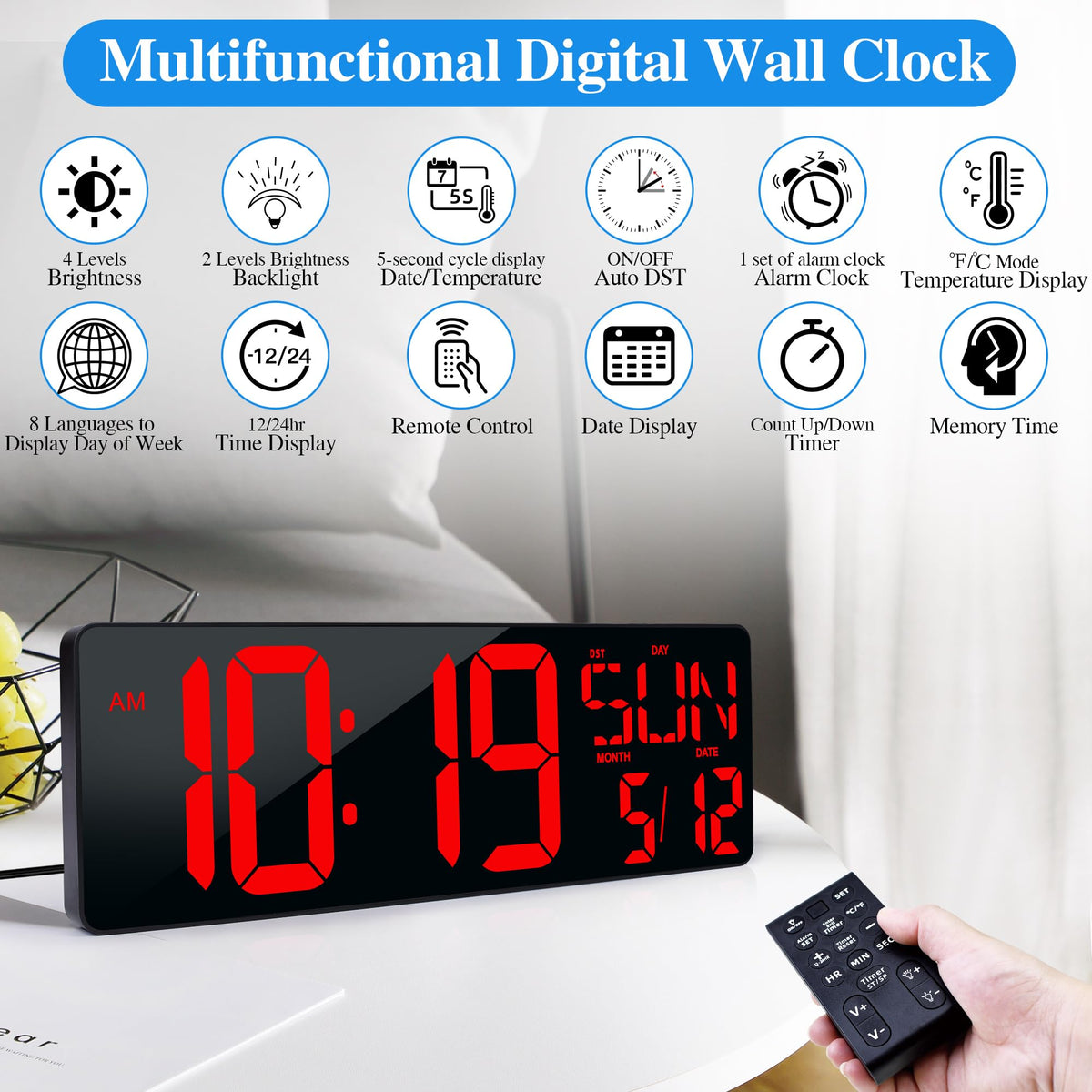 CYMHCHL temperature, date and day display helps stay organized at a glance.