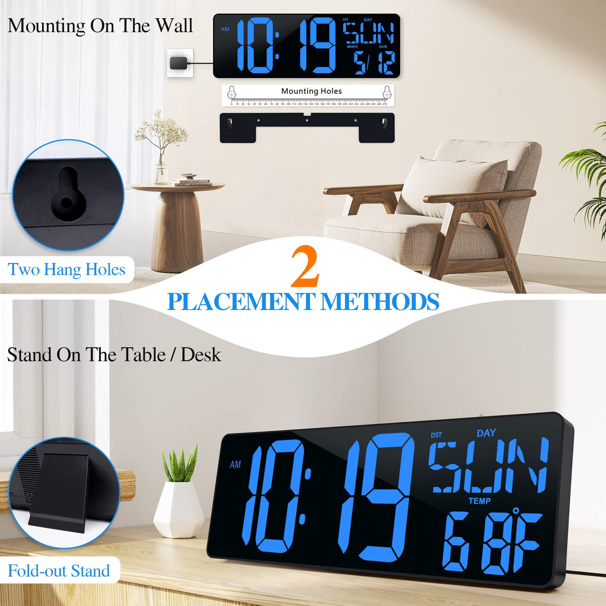 CYMHCHL temperature display in Celsius or Fahrenheit for room comfort