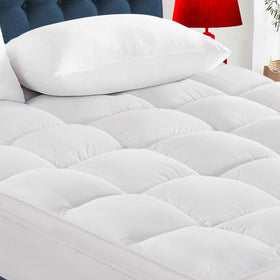 CYMULA full-size topper closeup fabric shows breathable, soft comfort.