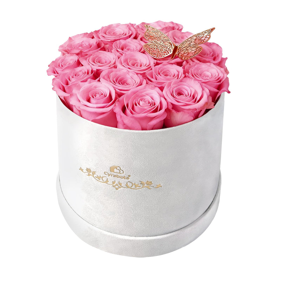Cyrabota 16 preserved roses in a box, long-lasting decor for any room.