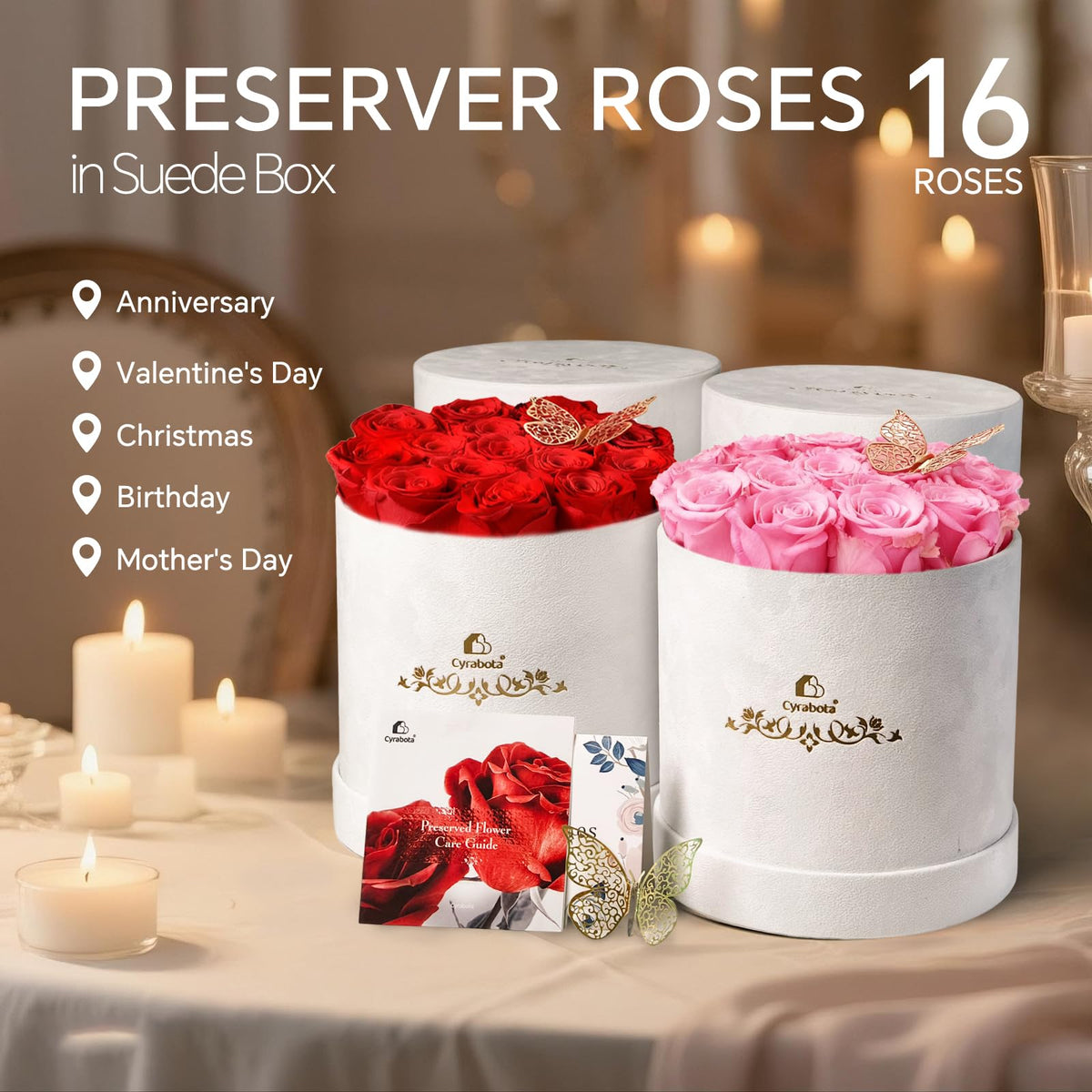 Cyrabota Forever Flowers in vibrant colors to match different home decor styles.