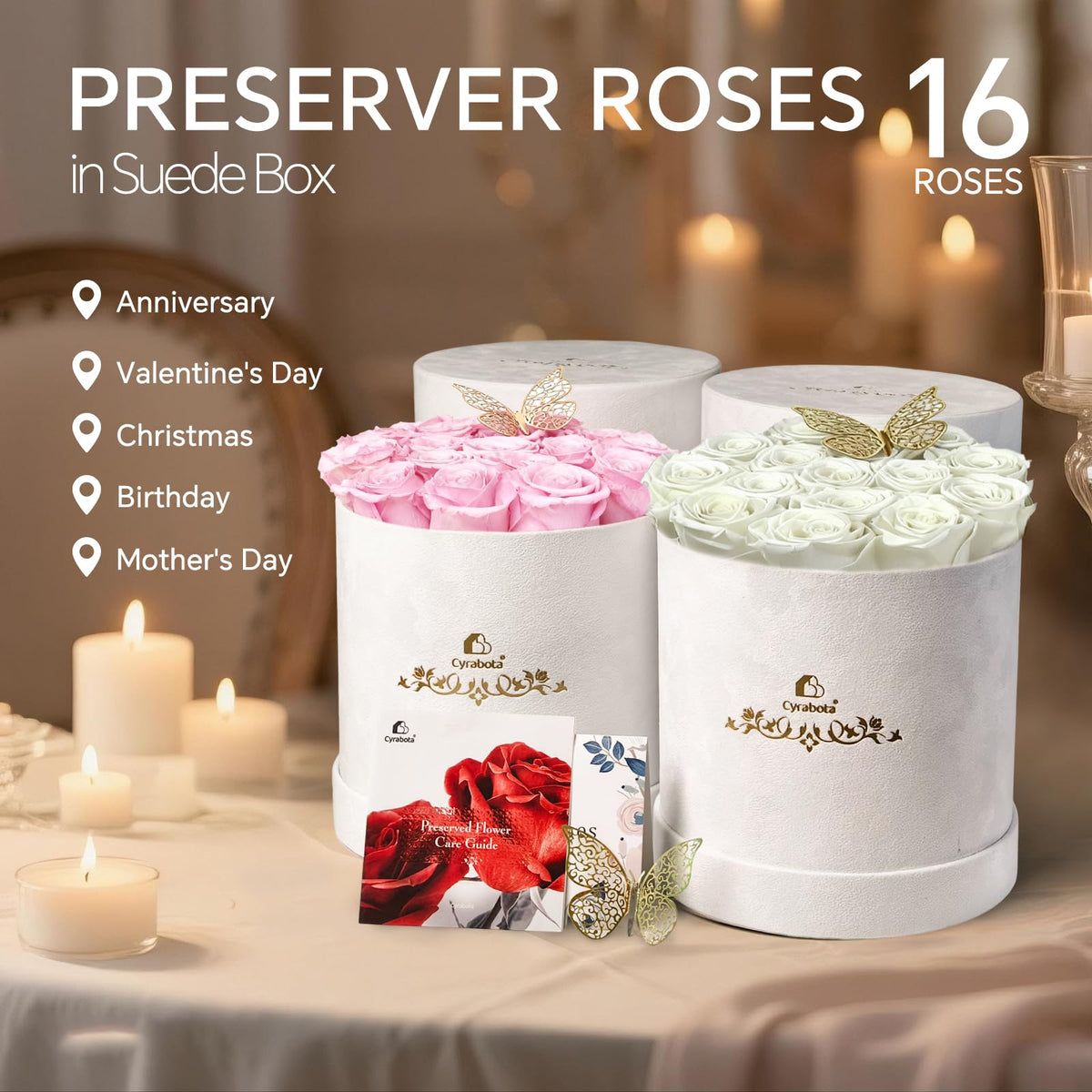 Cyrabota Mother’s Day gift scene with timeless preserved bouquet