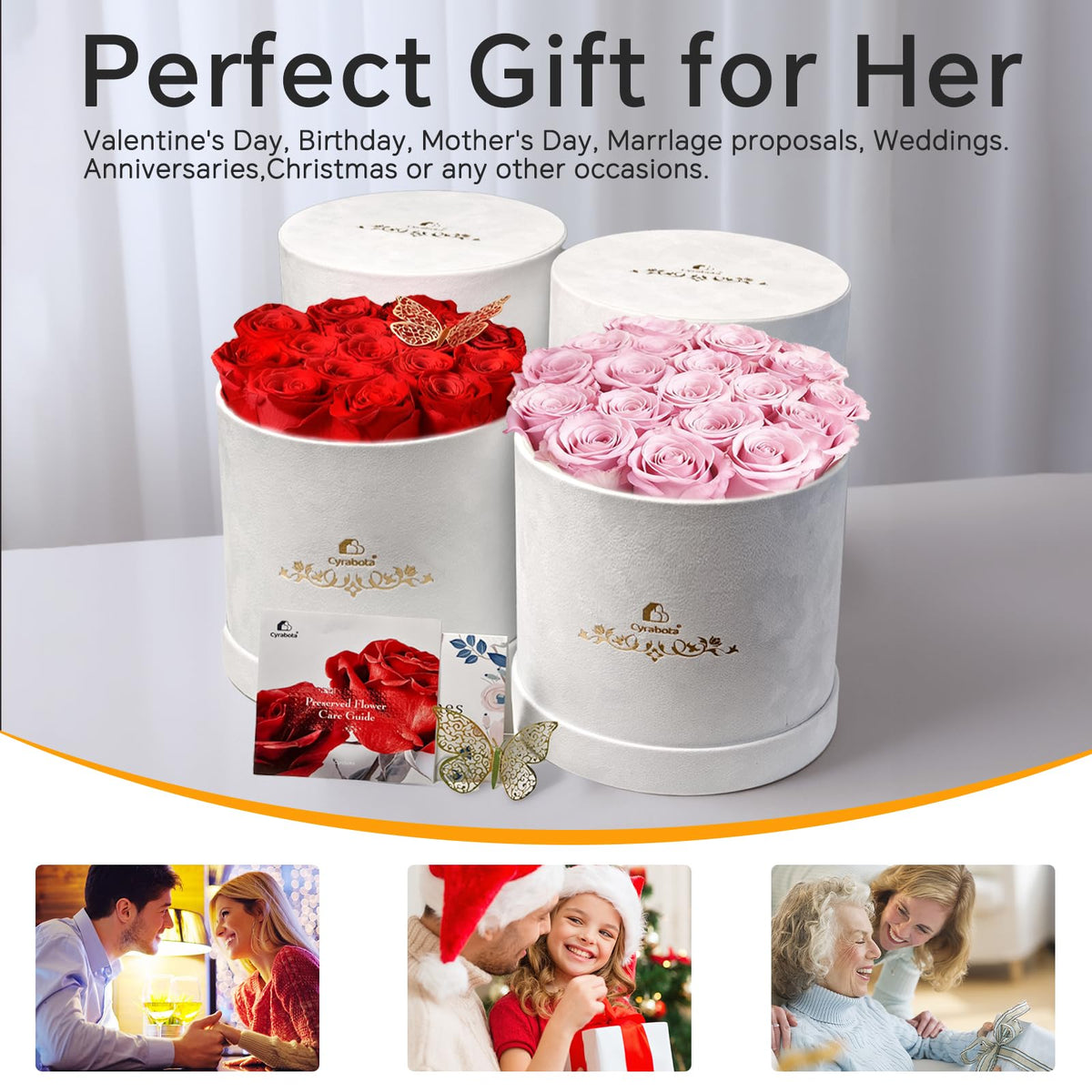 Cyrabota preserved rose petals retain natural texture with minimal maintenance over time.