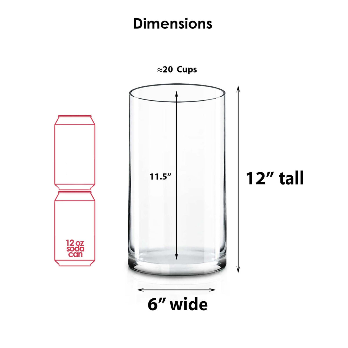 CYS EXCEL clear glass vase close-up highlighting crystal clarity for long-stem arrangements.