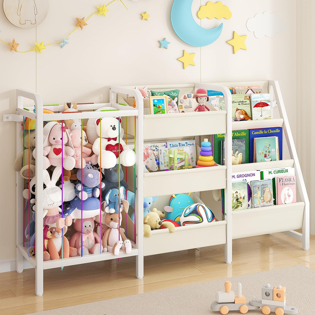 CYXPHION B2 kids bookshelf front view shows easy browsing and tidy storage