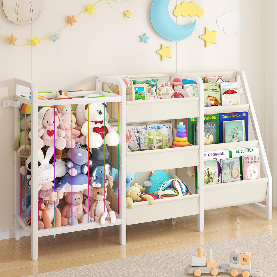 CYXPHION B2 kids bookshelf front view shows easy browsing and tidy storage