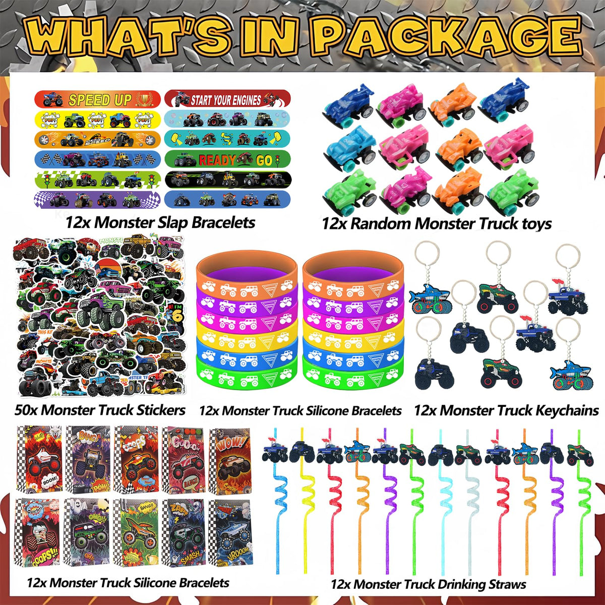 CZWXOXO monster truck keychains for easy portability and keepsakes.