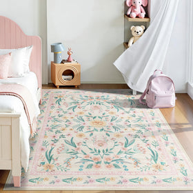 Dadasgk cozy reading corner becomes inviting with this rug.