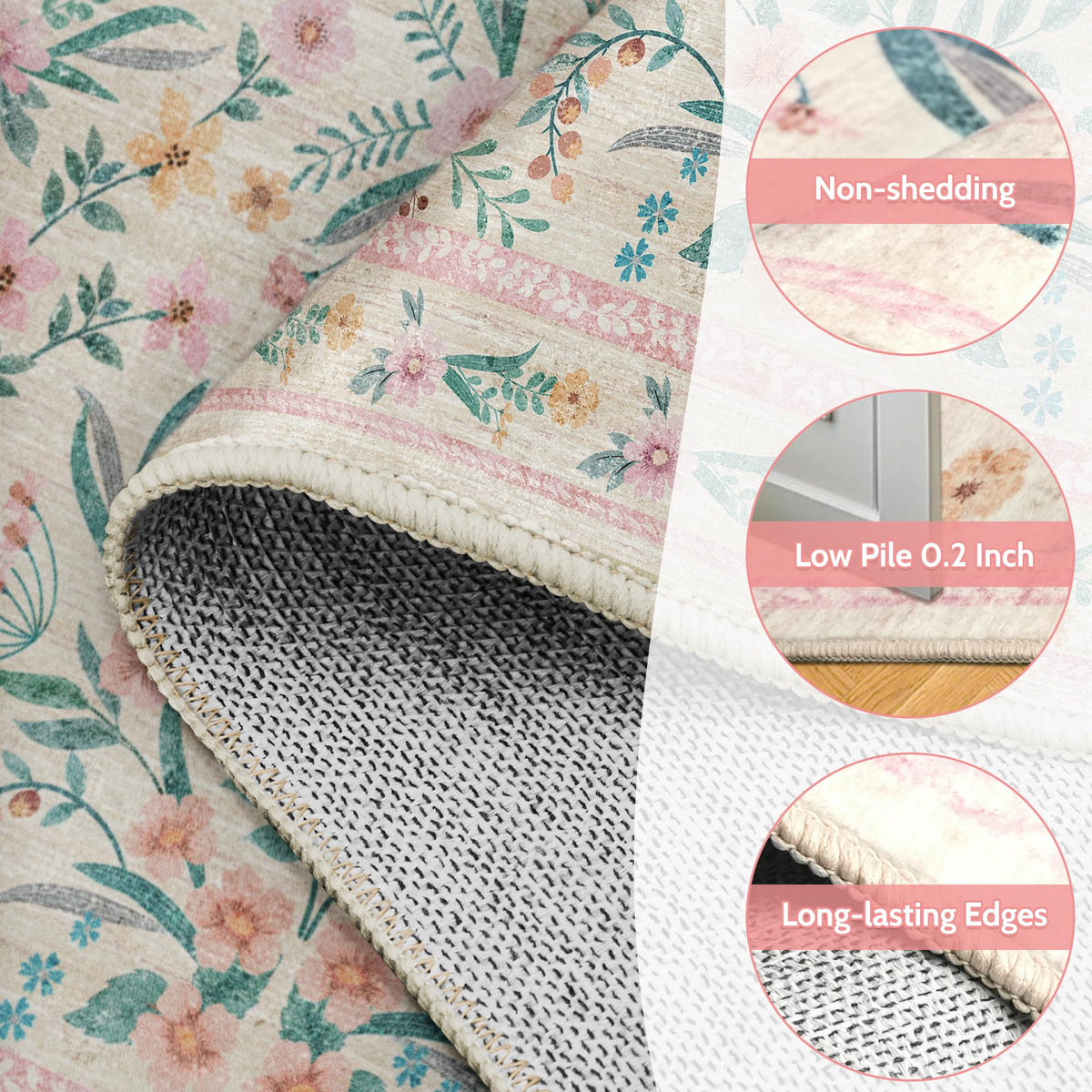 Dadasgk machine washable rug simplifies post-play cleanups.