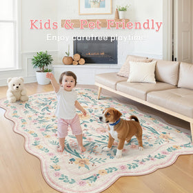 Dadasgk non-slip backing keeps the rug safely in place during playtime