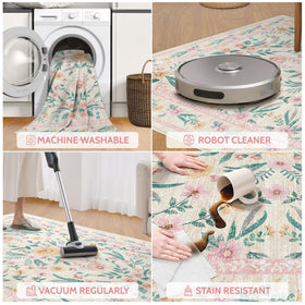 Dadasgk non-slip backing helps prevent movement on floors.