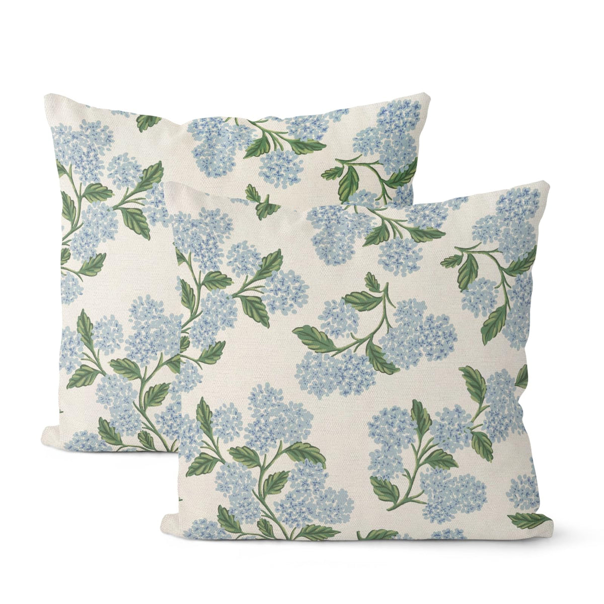 DAFENA navy blue hydrangea pillow cover adds fresh living room color