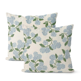 DAFENA navy blue hydrangea pillow cover adds fresh living room color