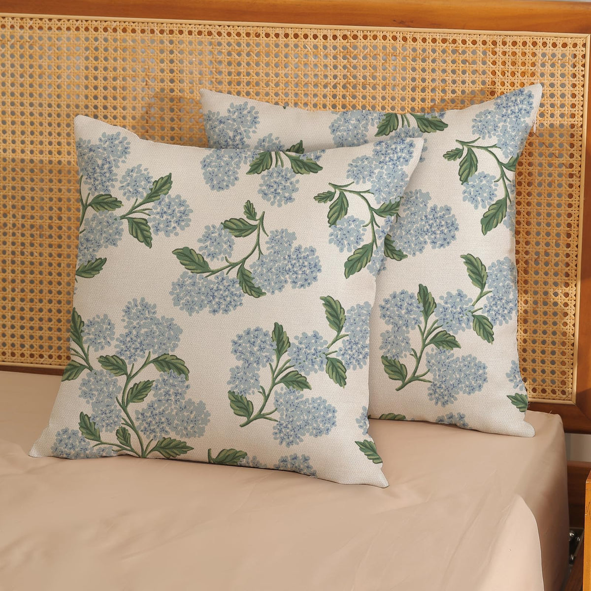 DAFENA sage green hydrangea cover enhances outdoor seating decor