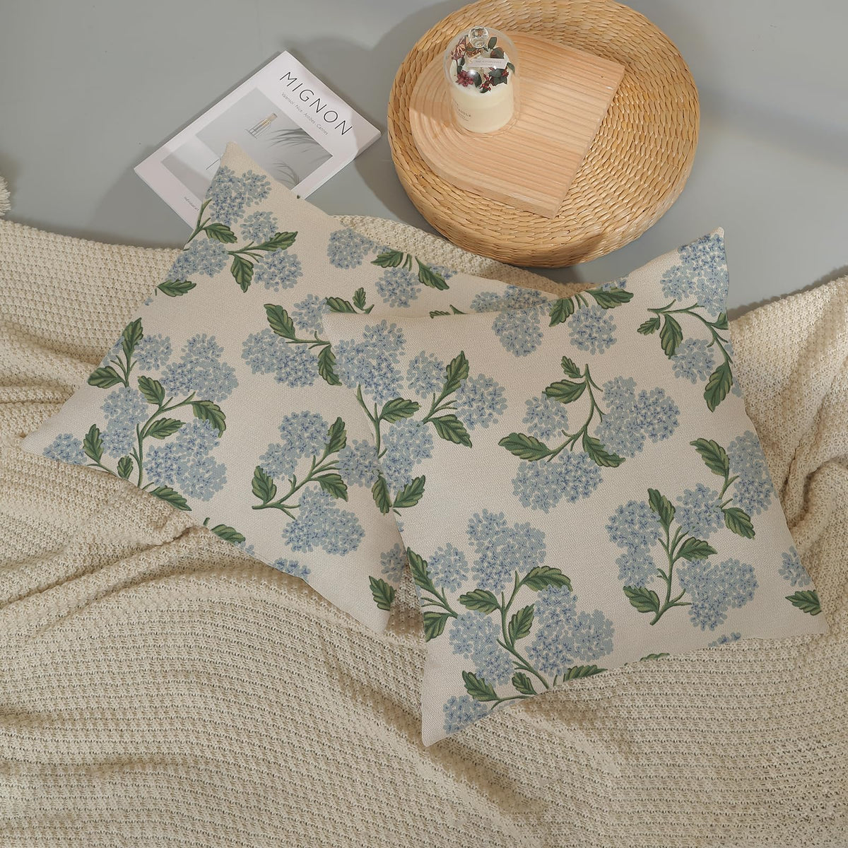 Soft polyester-linen fabric from DAFENA pillow cover feels comfortable to touch