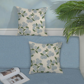 Close-up of vintage floral print on DAFENA pillow cover