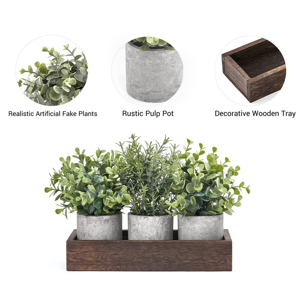 Dahey wood planter box creates a compact centerpiece for small tables.