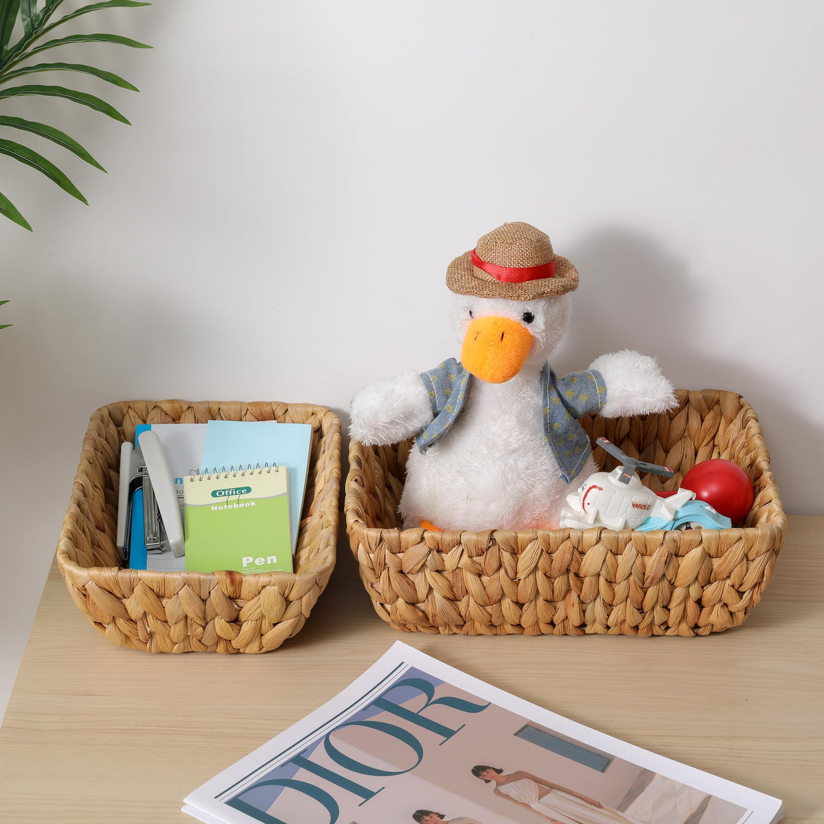 DAICOLAD hand-woven wicker baskets nesting design saves space