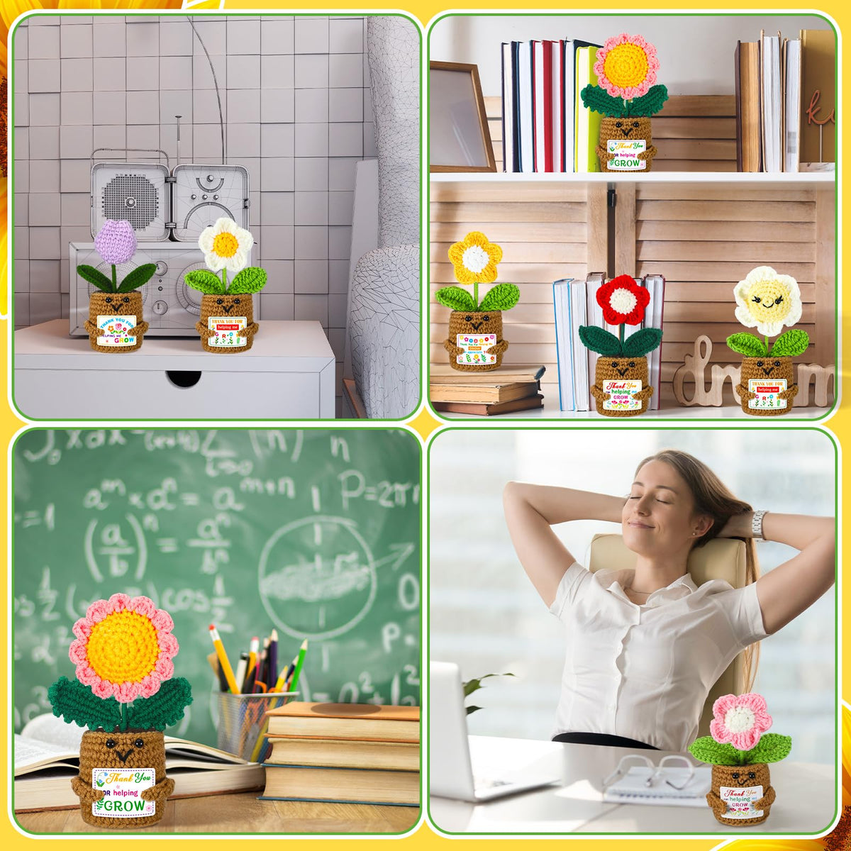 Daifunli end-of-year teacher gift crochet flowers for classroom celebrations