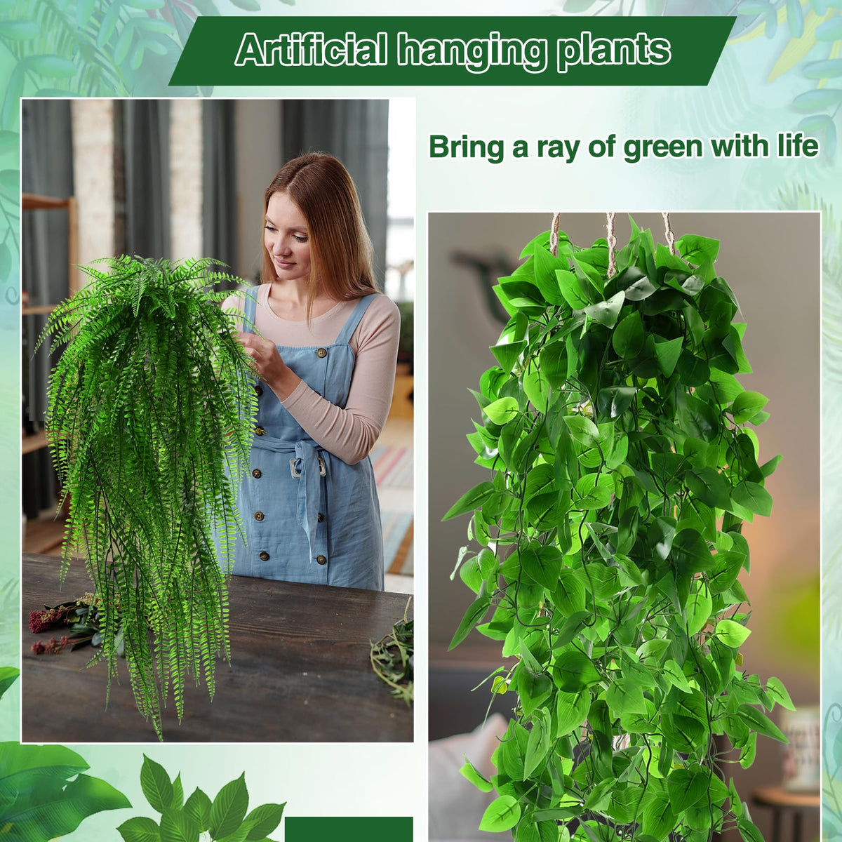 Daifunli hanging plants wall decor ideal for offices or parties