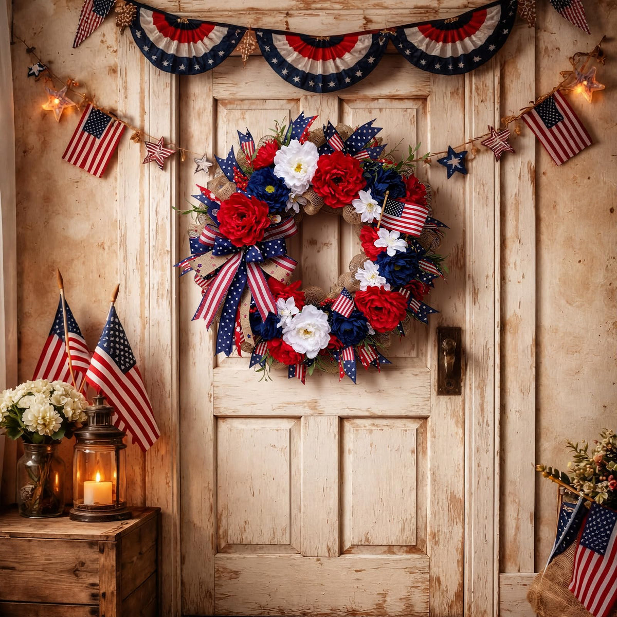 Daifunli mesh texture and faux flowers add fullness for impactful seasonal decor.