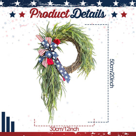 Daifunli Patriotic Wreath ribbon details add texture and fullness for festive decor.