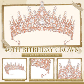 Daifunli rhinestone crown detail adds glamorous sparkle.