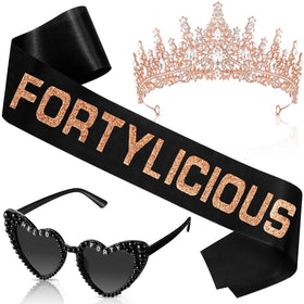 Daifunli rose gold sash for a stylish 40th birthday celebration.
