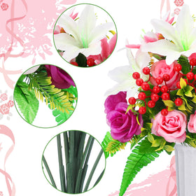 Daifunli white plastic vase supports stable indoor or outdoor display.