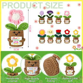 Daifunli wool yarn crochet potted flowers showing soft texture and craftsmanship