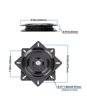 Dailydanny swivel plate top view showcases square footprint for precise stool replacement