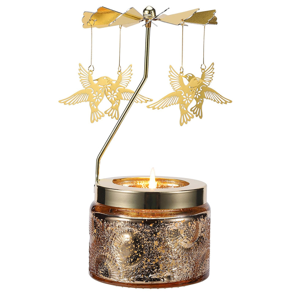 DAISRED hummingbird-rotating-candle front view brightening cozy gift ambiance