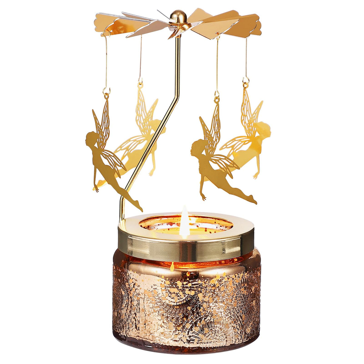 DAISRED rotatable candle holder with spinning blades adds kinetic charm to any room.