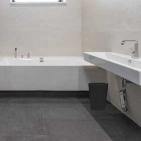 DAJITRE easy-clean trash bin shown in a damp cloth-friendly finish.