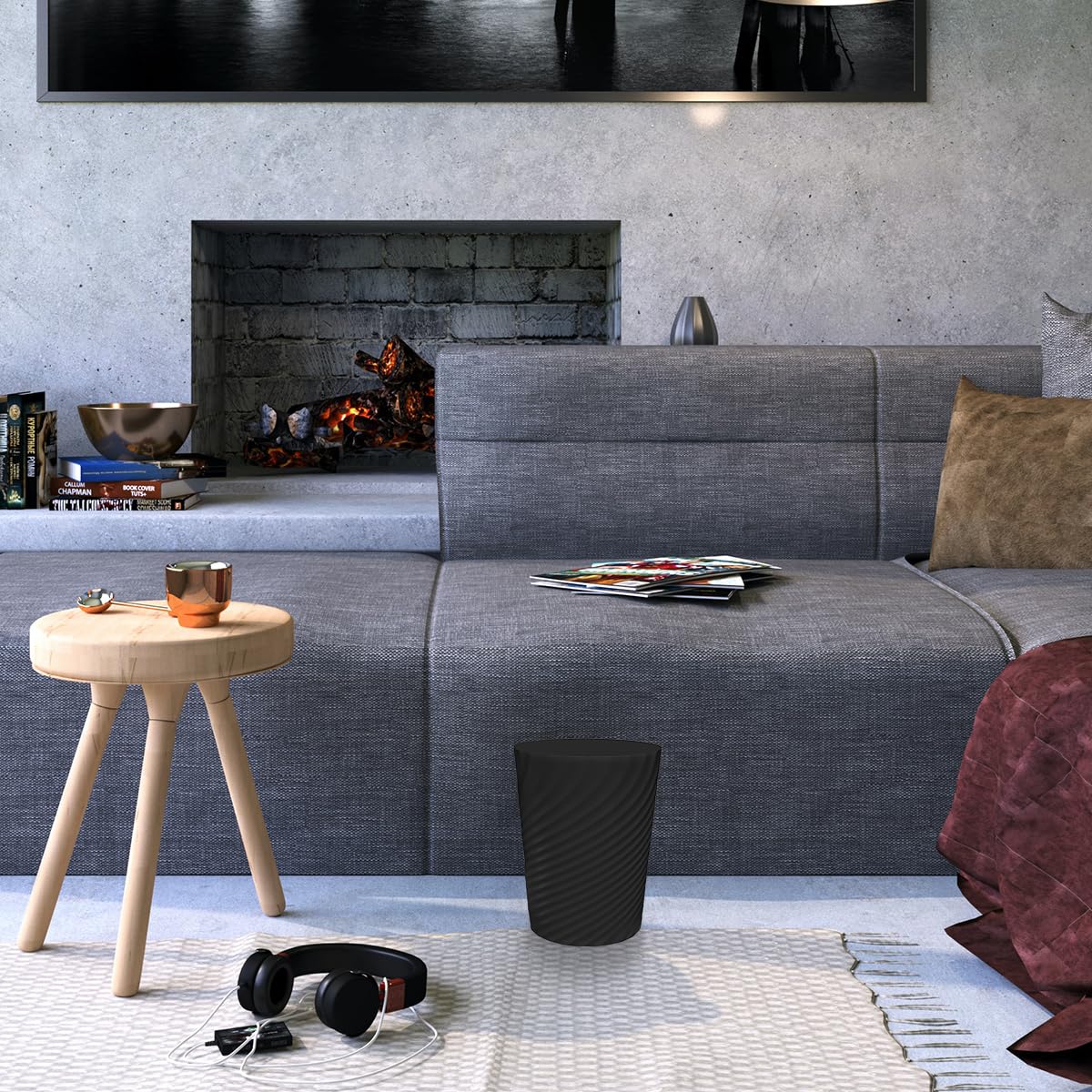 DAJITRE portable slim wastebasket ideal for multiple rooms.