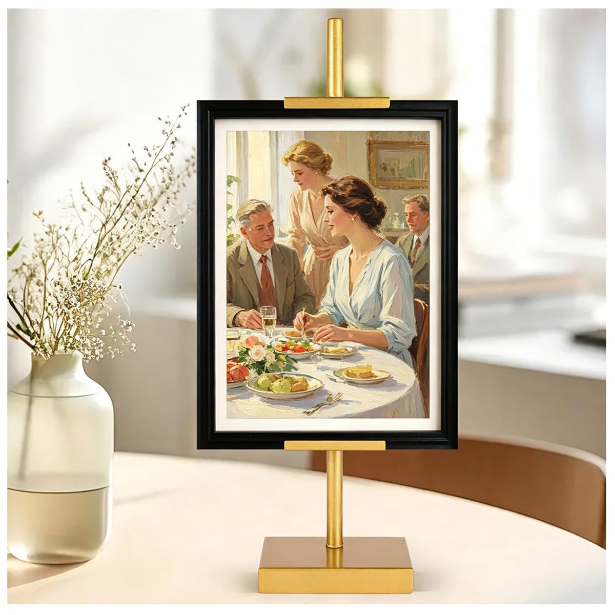 Dakewang adjustable-tabletop-easel-18inch displays photos with stable support.