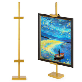 Dakewang elegant gold accent easel enhances display aesthetics.
