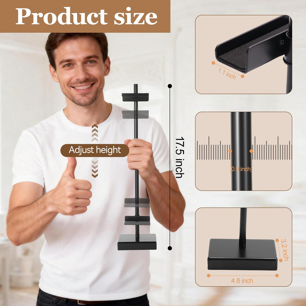 Dakewang sturdy metal base easel provides stable support for prints.